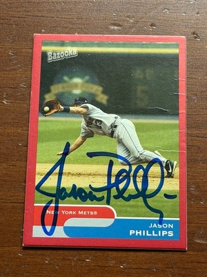 Signed 2004 Topps Bazooka Red - Jason Phillips #196