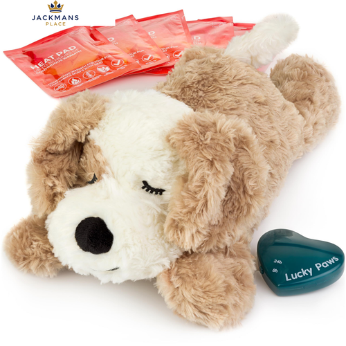 Lucky Paws® UK heartbeat toy for puppy - Fudge - - Brown/White