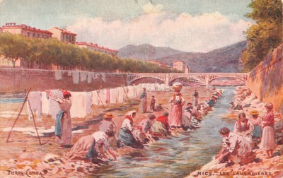 Postcard Nice Alpes-Maritimes France Les Lavandieres Art Pierre Comba