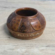 Vintage Hand Carved Wooden Bowl Rustic Boho Primitive Tribal Home Decor Laura