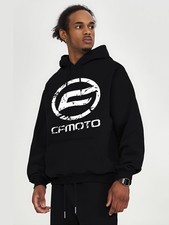 1pc CFMOTO Motorcycle Brand LOGO Print Unisex Fleece-Lined Double-Sided Hooded Z