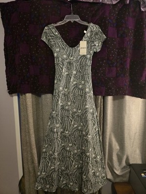 Pact Organic Cotton Small Maxi Dress Open Back, Light Green