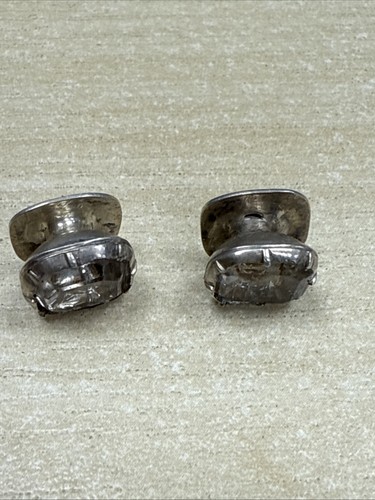 EARLY ANTIQUE ENGLISH FOILED STUART CRYSTAL CUFFLINKS c1720 - Picture 5 of 6