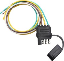 25 Inch 4-Way 4 Prong Trailer Wiring Harness Plug Male End Replacement Connector