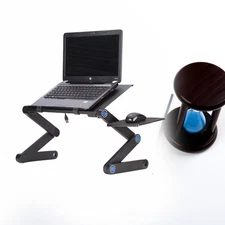 Adjustable Laptop Stand Portable Folding Computer Desk with Side Mount Mouse