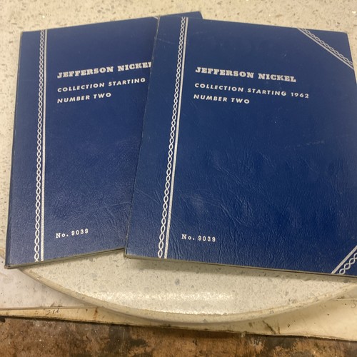 Set Of 2 Empty Whitman No 9039 Jefferson Nickel Folders