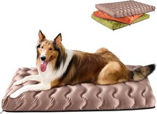 Orthopedic Dog Bed Outdoor Waterproof Dogs Crate 36"L x 27"W x 3"Th, beige