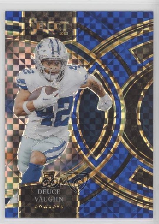 2023 Panini Select Premier Level Blue Prizm /149 Deuce Vaughn #128 Rookie RC