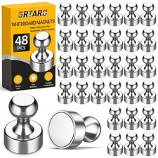 Grtard 48 Pack Magnetic Push Pins, Fridge Magnets for Whiteboard, Whiteboard ...
