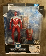 McFarlane DC Multiverse JLA SUPERMAN  Red  PLATINUM EDITION Plastic Man BAF MIP