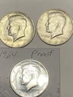 a Lot 3 Beautiful 1964,Kennedy’s 1 64 A Proof. other 2 Are AU. But  you Judge