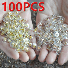 100PCS Earring Backs Stud Secure Hook Earring Post Backings Stopper