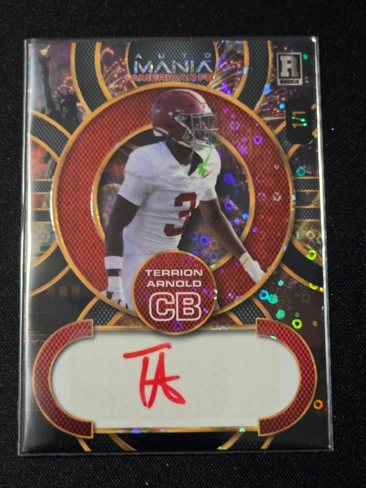Terrion Arnold Wild Card Auto Mania American Football Hobby Autographs #TA Base