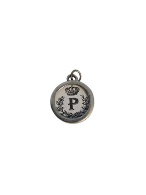 Pick Up Sticks Jewelry CHARM ONLY Two Sided Letter P with Flowers and Crown