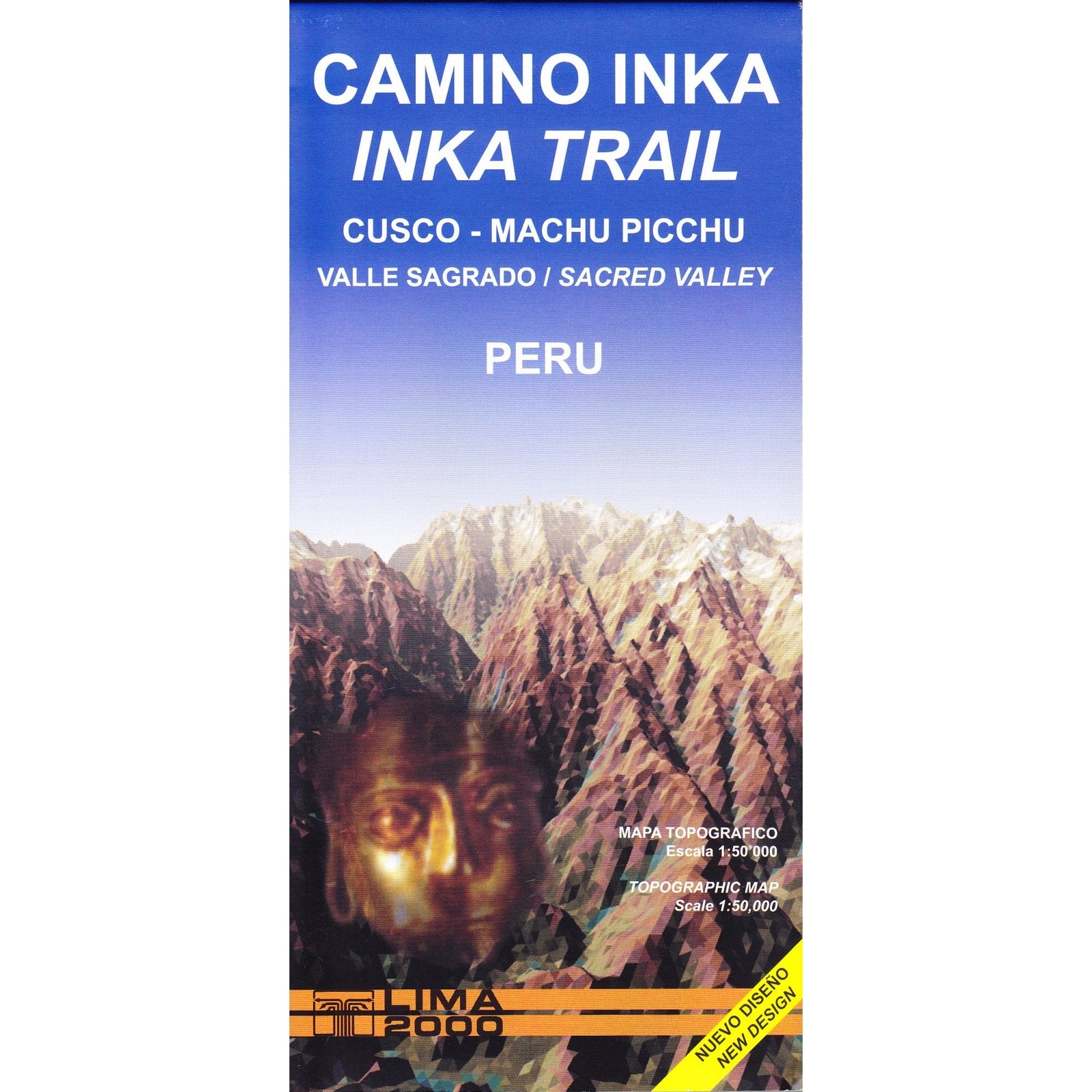 Peru Inca Trail - Machu Picchu topographic map and road map Hiking Trekking