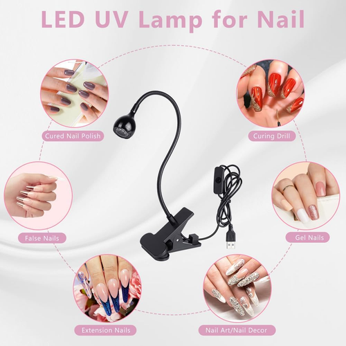 Mini UV Nail Lamp, Small LED Lamps for Gel Nails, 3W UV Glue Curing Lamp with Se - Picture 7 of 12