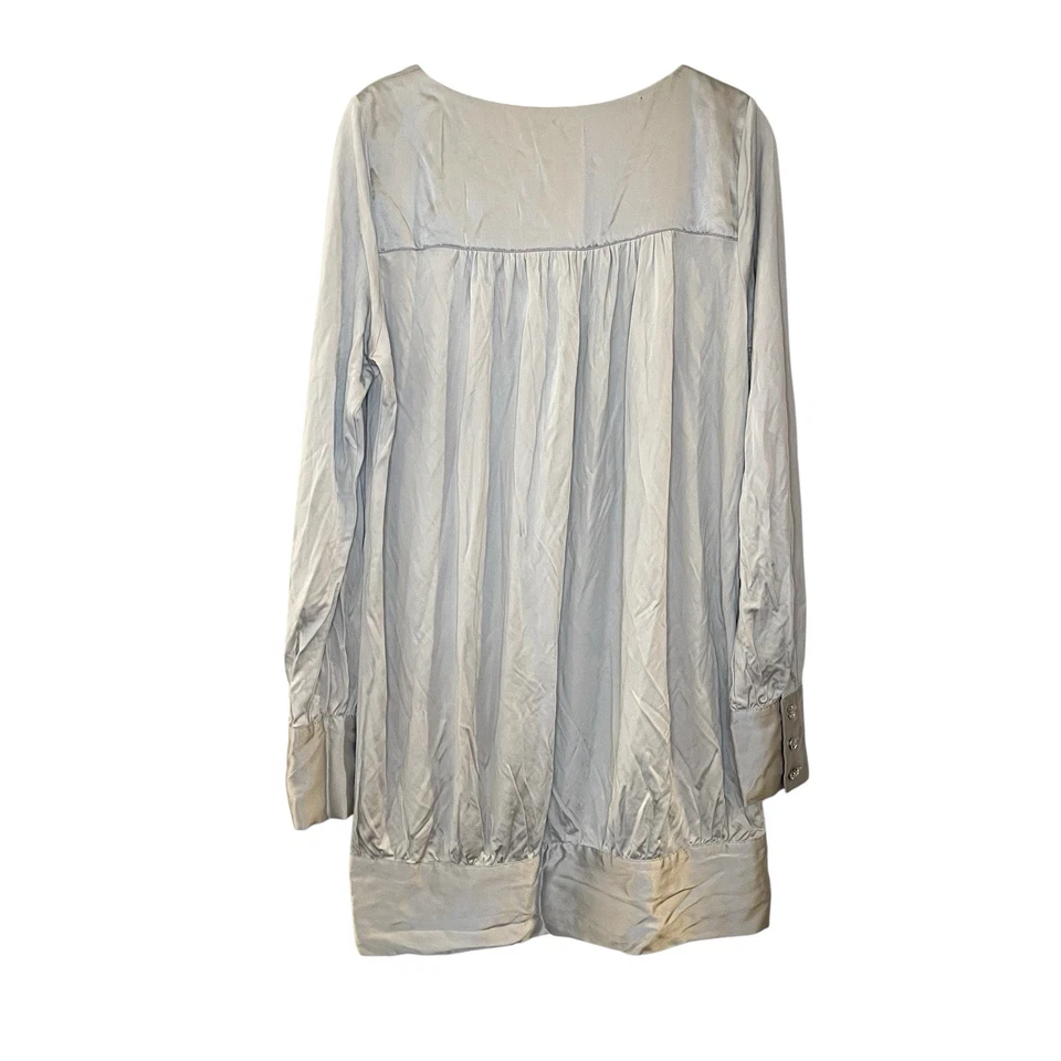 Raro De Colección Y2K MEGHAN LA Seda Satén Mini Vestido Cambio Gogo Retro Túnica Estrás Foto 2 de 4