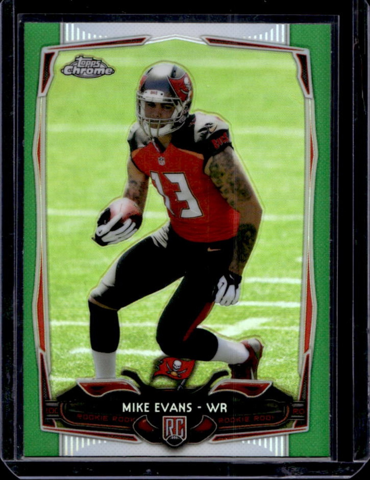 2014 Topps Chrome Mike Evans RC Green Refractor Rookie #185 Buccaneers