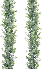 Faux Eucalyptus Garland Plant, 2 Pack Artificial Vines Hanging Eucalyptus Leaves
