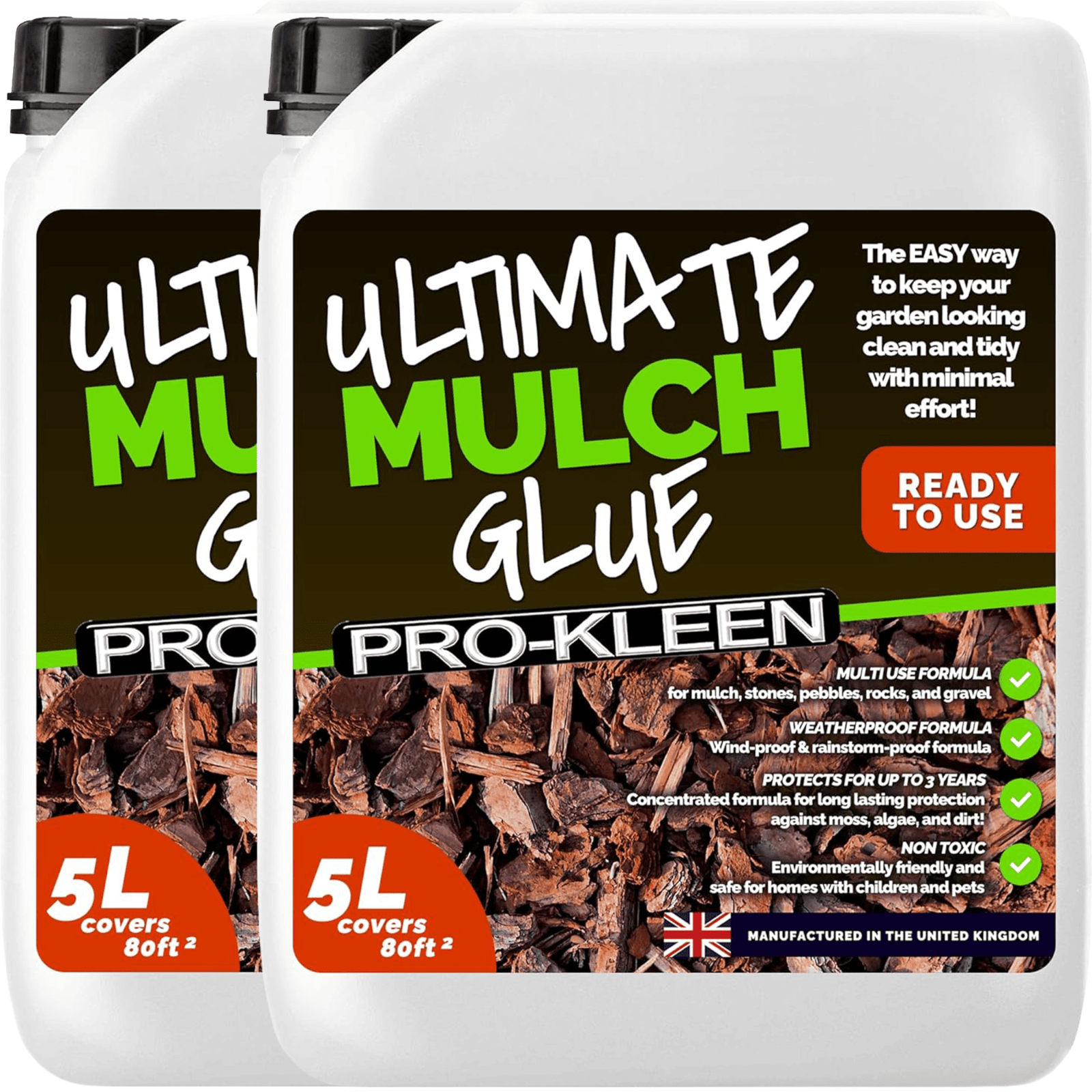 ProKleen Mulch Glue Resin Glue Gravel Bark Rocks Path Way 10L Ready To Use