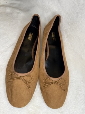 Primark Wide Fit Women s Tan Brown Ballet Flats Bow Detail Size 11