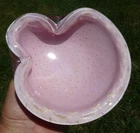 Shimmering MCM Barbini Murano Bullicante Pink Cased Glass Bowl with Gold Foil