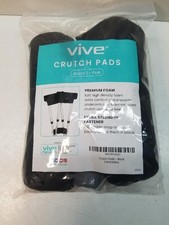 Vive Crutch Pads Adults Underarm Pads & Hand Grips - Black, NEW *Ships Free*