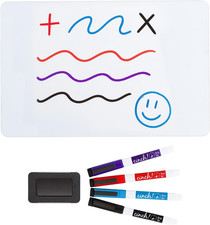 20X13 Stain-Resistant Magnetic Whiteboard for Fridge - Includes 4 Markers and Bi