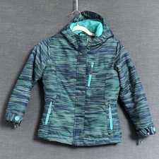 Champion Jacket Youth Girls Small 6 6X Aqua Green Hooded Winter Coat