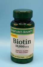 Nature  s Bounty Biotin 10,000mcg 180 Rapid Release Softgels Exp 12/26