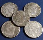 Bulk Lot of 5 1892-1915-S Barber Half Dollar 50c High Grade A++++