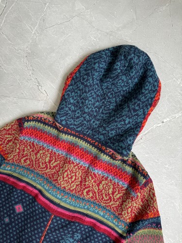 Cardigan évasé Ivko multicolore zippé à capuche laine tricot taille 44 femme - Photo 21/22