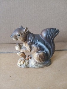 Vintage Enesco Ceramic Squirrel Figurine - Japan - 4.25" High By 4.5" Long