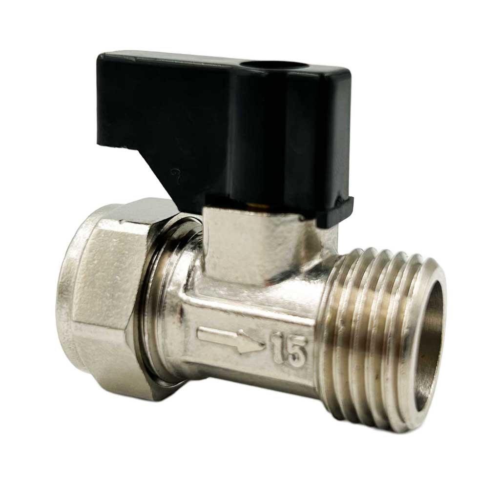 15mm x 1/2 BSP Flat Faced Straight Isolating Valve with Handle - Image 2