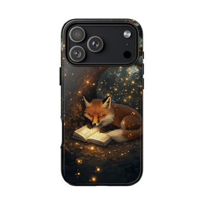 For iPhone, Galaxy, Pixel - Phone Case - Fox Reading Book Under Tree