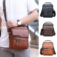 Men's PU Leather Messenger Shoulder Bags Vintage Cross Body Purse Handbag UK