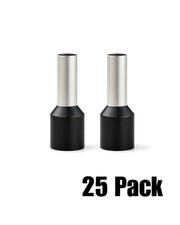 The Wires Zone 8 Gauge Wire Ferrule Connectors Black Barrel - 25 pack 