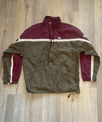 Vtg 90s Vans Colorblock Half Zip Anorak Windbreaker Jacket Mens Large Burgundy