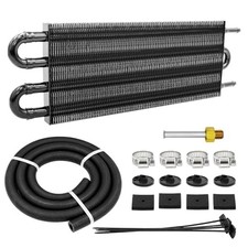 4 Pass Ultra-Cool Tube and Fin Transmission Cooler Universal 5/16" 4-pass Black