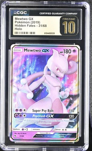 CGC 10 PRISTINE Mewtwo GX 31/68 2019 Hidden Fates Ultra Rare Holo