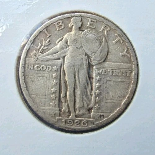 1926 Standing Liberty Quarter 90% Silver Circulated US Coin