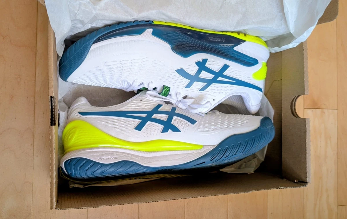 【新品】ASICS GEL RESOLUTION 9 OC WIDE 25.5 ASICS Gel Resolution 9 Wide White Restful Teal for Sale