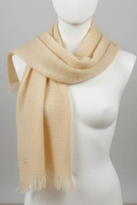 Vintage 60's ohrbach womens mohair wool long scarf beige made in Scotland