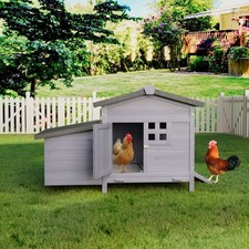 Outdoor Wooden Chicken Coop with Asphalt Roof  Pull-Out Tray