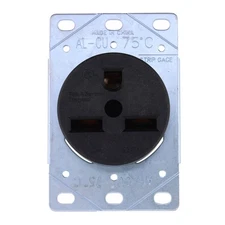 PASS & SEYMOUR 3801 POWER OUTLET, FLUSH MOUNT, 2P, 3W, 30A, 250V