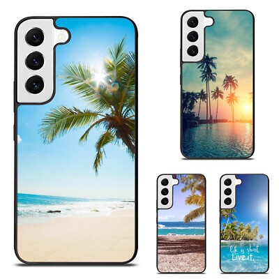 Hard Black Case For Samsung Galaxy Z Fold Flip 3 4 5 6 beautiful beach
