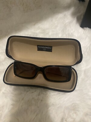 Vintage Chanel CC Logo Sunglasses - Tan & Black | eBay