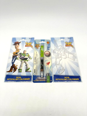 Disney Pixar Toy Story 4 Buzz Lightyear Woody Decal and Collectible Light Up Pen