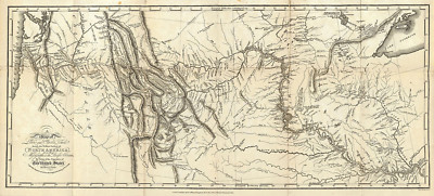 1814 Map Lewis and Clark's Track From the Mississippi - the Pacific Ocean Poster