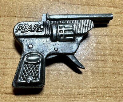 1950's Pearl Double Barrel Metal Toy Cap Gun Made In Japan Working